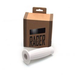 Griffe CAFE RACER (Paar) STREET - BULLIT (Ø 22 x 120mm) in WEISS (geschlos