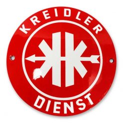 Emailleschild Kreidler Dienst Ø10cm