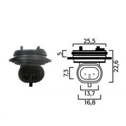 Fassung/Sockel H1 (Flösser 1445) für Glühlampe