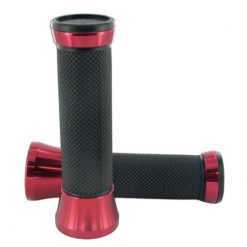 Paar Griffe str8 CNC schwarz/rot (22-24mm)