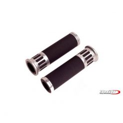 Paar Griffe Puig Racing, Gummi/Alu silber