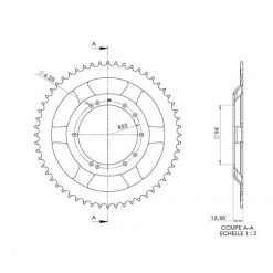 Zahnkranz Peugeot 103, BTS Tole 56 Zahn 10 Loch (D:94)