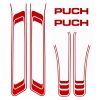 Aufklebersatz Rahmen Puch Maxi links/rechts rot