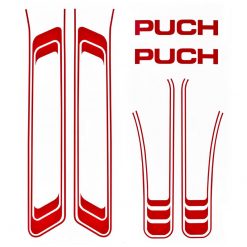 Aufklebersatz Rahmen Puch Maxi links/rechts rot