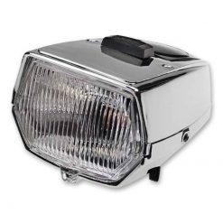 Scheinwerfer/Lampe eckig Puch/Sachs chrom mit Schalter+Motor OFF