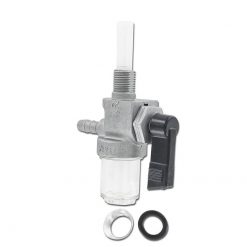 Benzinhahn M10x1mm universal Anschluss Ø 6mm 90° mit Schauglas