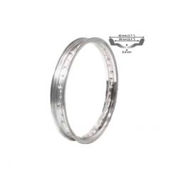 Felge 16x1.2 Zoll (45mm) 36 Loch à 5.8mm, verchromt