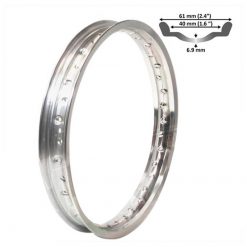 Felge 21x1.6 Zoll (60mm) 36 Loch à 7.0mm, verchromt