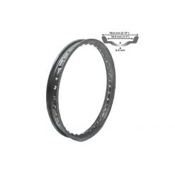 Felge 16x1.5 Zoll (49mm) 36 Loch à 6.5mm, schwarz