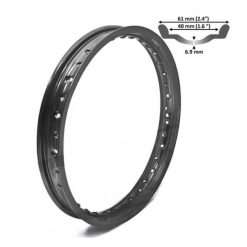 Felge 16x1.6 Zoll (57mm) 36 Loch à 7.0mm, schwarz