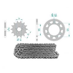 Kettenkit 14 x 53 / 420 ohne O-Ring (K3423) Stahl