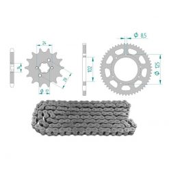Kettenkit 15 x 53 / 420 ohne O-Ring (K2860) Stahl