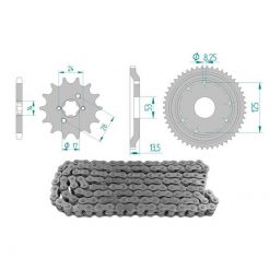 Kettenkit 13 x 53 / 420 ohne O-Ring (K1380) Stahl