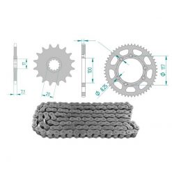 Kettenkit 13 x 51 / 420 ohne O-Ring (K1418) Stahl