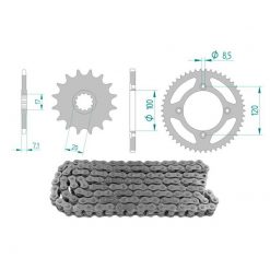 Kettenkit 13 x 51 / 420 ohne O-Ring (K4180) Stahl