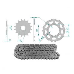 Kettenkit 11 x 58 / 420 ohne O-Ring (K3601) Stahl