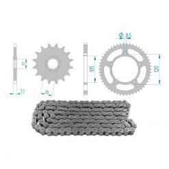 Kettenkit 12 x 51 / 420 ohne O-Ring (K1360) Stahl