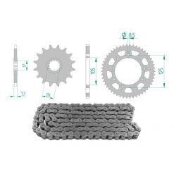 Kettenkit 13 x 53 / 420 ohne O-Ring (K3436) Stahl