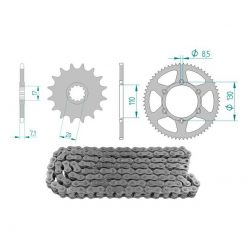 Kettenkit 13 x 62 / 420 ohne O-Ring (K3409) Stahl