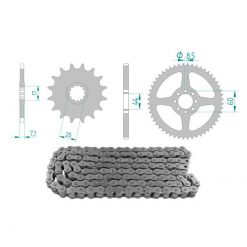 Kettenkit 13 x 52 / 420 ohne O-Ring (K1081) Stahl