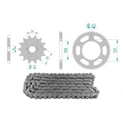 Kettenkit 12 x 52 / 420 ohne O-Ring (K2918) Stahl