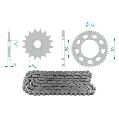 Kettenkit 14 x 52 / 420 ohne O-Ring (K3824) Stahl