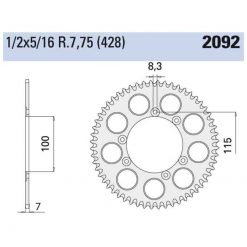 Zahnkranz Alu 428 / 56 Zähne