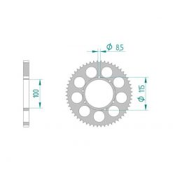 Zahnkranz 428/56Z Alu silber Fantic TX 180 / TL 50 -> 2017
