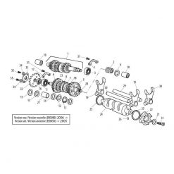 Achse Schaltgabeln Ausgangswelle Derbi Motor EBS/EBE/D5 (Nr. 20)