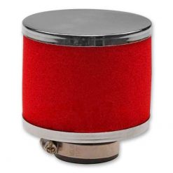 Powerfilter / Luftfilter (Anschluss Ø 28mm) chrom/rot