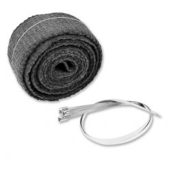 Auspuffband 50x2mm, 3m lang, schwarz inkl. Endband