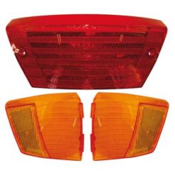 Rücklichtglas rot mit Blinkergläser orange CE
