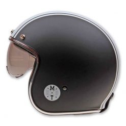 Jet Helm Retro LE MANS II SV Speed Mat schwarz/weiss (Grösse M)