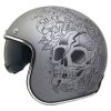 Jet Helm Retro LE MANS II SV Skull & Roses Grey, Grösse XL