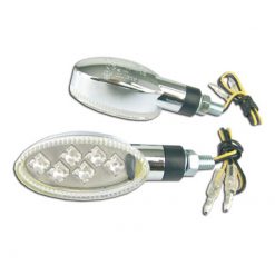 Blinkerset TNT oval LED chrom/weiss CE NETTOPREIS