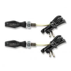 Blinker COB Mini LED schwarz, Glas getönt CE (Paar)