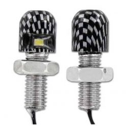 Kennzeichenbeleuchtung LED 90° 2x M8 Schraube carbon