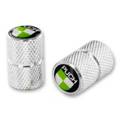 Ventildeckel Puch mit Logo aus Aluminium (Paar)