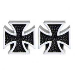 Ventildeckel Iron-Cross schwarz (2 Stück)