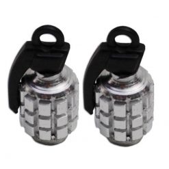 Ventildeckel TNT Granate silber (2 Stück)