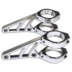 Scheinwerferhalter HIGHSIDER CNC Alu, kurz, chrom Ø35-37mm