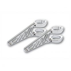 Scheinwerferhalter HIGHSIDER CNC Alu, lang, chrom Ø35-37mm