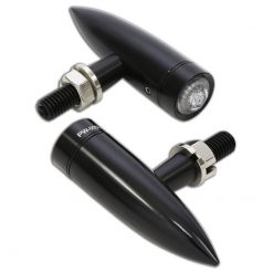Blinker LED HIGHSIDER MONO BULLET LONG schwarz/transparent E-Hom