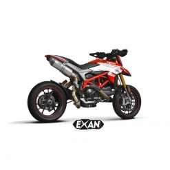 Auspuff EXAN Oval Carbon Cap in titan zu Ducati (CH-Hom)