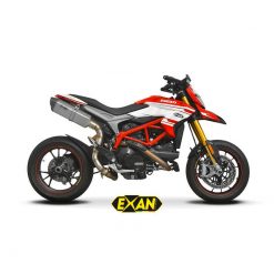 Auspuff EXAN X-Black Oval in titan zu Ducati (CH-Hom)