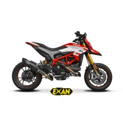 Auspuff EXAN X-Black Oval in inox-schwarz zu Ducati (CH-Hom)