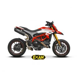 Auspuff EXAN Oval Carbon Cap in inox-schwarz zu Ducati (CH-Hom)