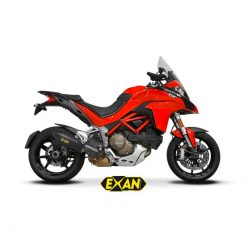 Auspuff EXAN X-Black Oval in inox-schwarz zu Ducati (CH-Hom)