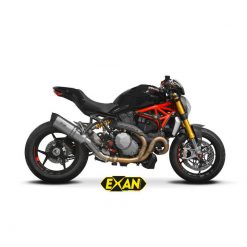 Auspuff EXAN Oval Carbon Cap in titan zu Ducati (CH-Hom)