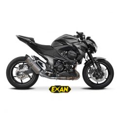 Auspuff EXAN X-Black Oval in titan zu Kawasaki (CH-Hom)